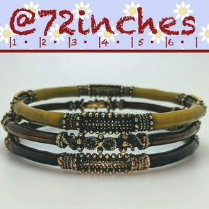 Antiqued Brass and Enamel Bangle Set